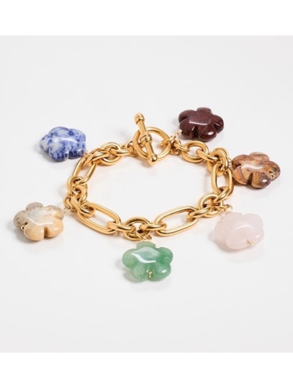 NWOT Brinker + Eliza Semiprecious Gemstones Charm Bloom Bracelet